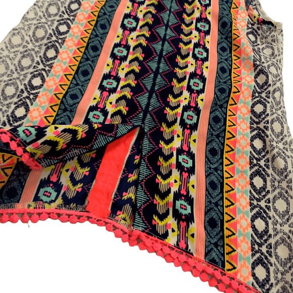 Japan Kids Girls size 8 Boho Striped Crochet trimed sleeveless blouse tank top - Picture 8 of 10